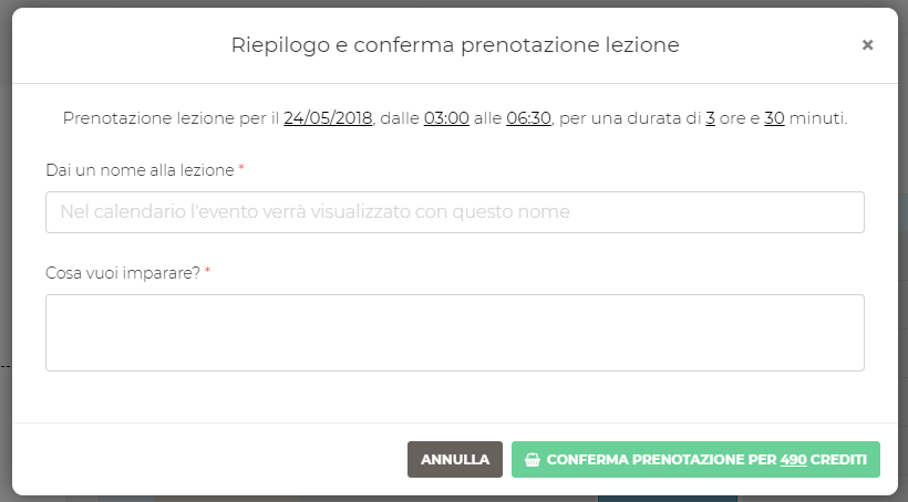Riepilogo conferma prenotazione Docety 1on1 Riepilogo conferma prenotazione Docety 1on1